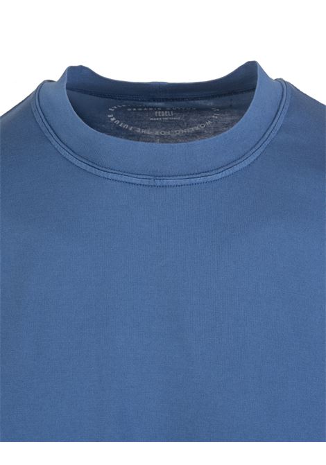 T-Shirt Basic In Cotone Organico Blu FEDELI | UEF0103525