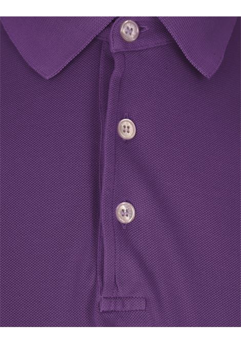Purple Cotton Pique Polo Shirt FEDELI | UEF0108150