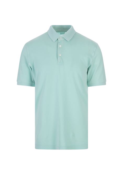 Aquamarine Cotton Pique Polo Shirt FEDELI | UEF0108156