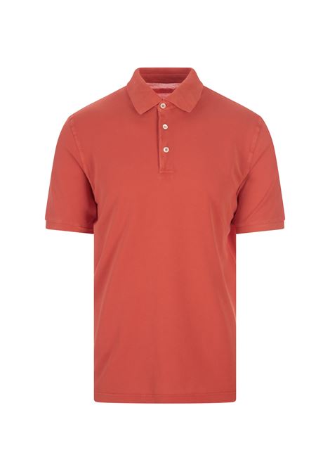 Orange Cotton Pique Polo Shirt FEDELI | UEF0108158