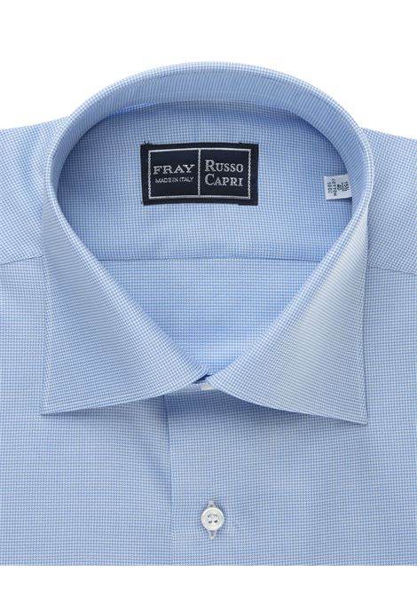 Regular Fit Shirt In White and Light Blue Oxford Cotton FRAY | 11659