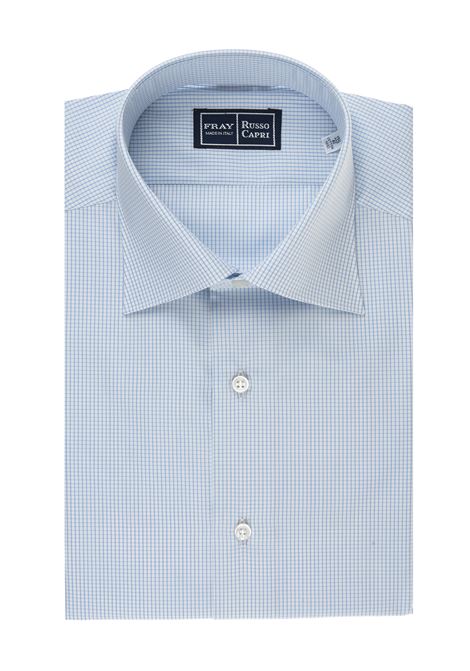 Regular Fit Shirt with Light Blue Micro Checks FRAY | 127836