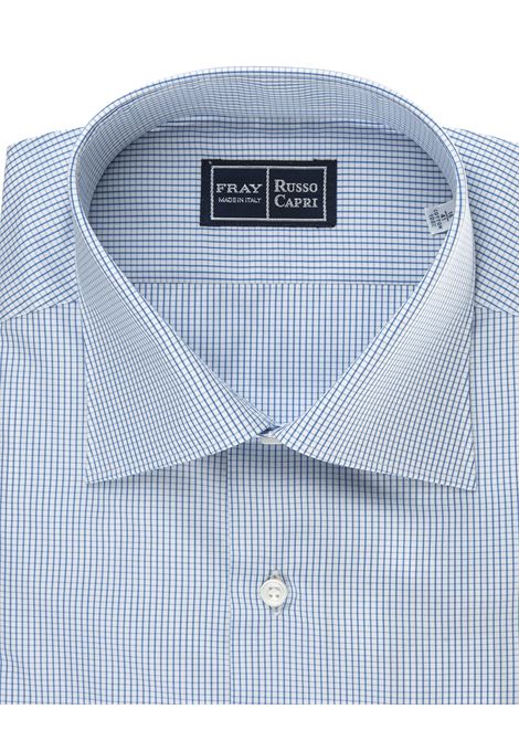 White And Blue Regular Fit Shirt with Micro Checks FRAY | 127899