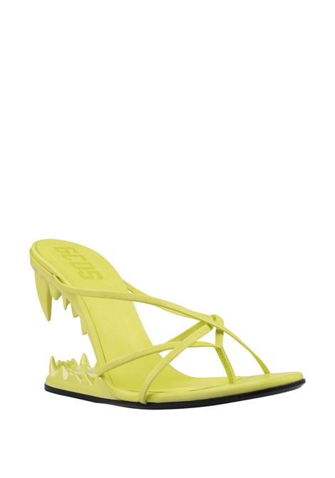 Lime Metallised Morso Thong Sandal GCDS | SS23W71010551
