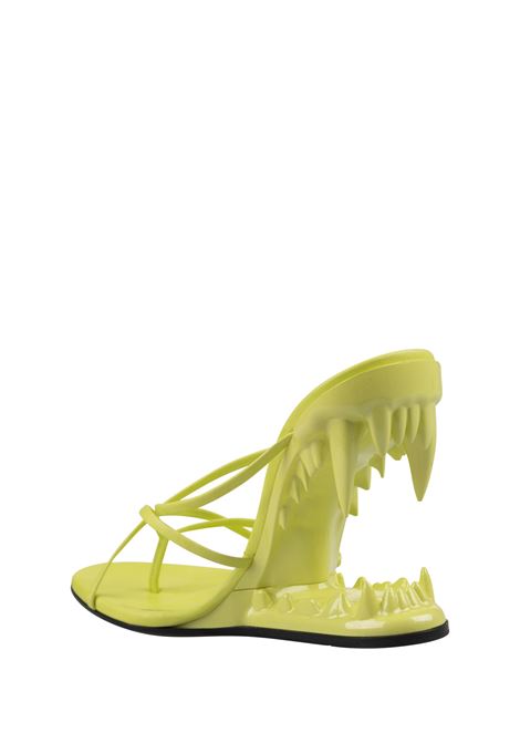 Lime Metallised Morso Thong Sandal GCDS | SS23W71010551