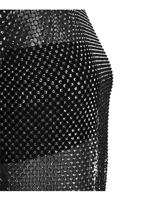 Black Mesh Top With Crystals GIUSEPPE DI MORABITO | 163TO-24010