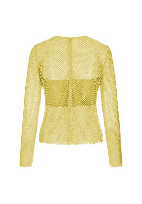 Yellow Mesh Top With Crystals GIUSEPPE DI MORABITO | 163TO-24039