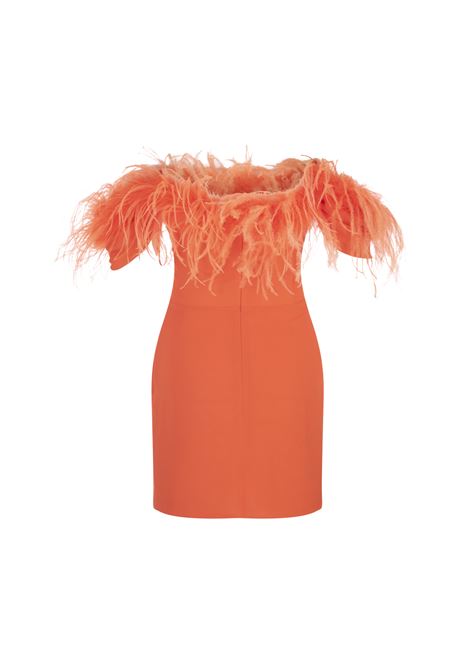 Orange Mini Dress With Feathers GIUSEPPE DI MORABITO | 310DR-P-21545