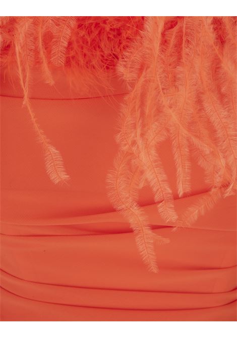 Orange Mini Dress With Feathers GIUSEPPE DI MORABITO | 310DR-P-21545