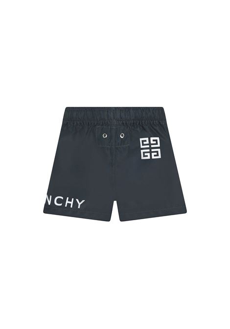 Black Swim Shorts With Lettering and 4G Logo GIVENCHY KIDS | H0006009B