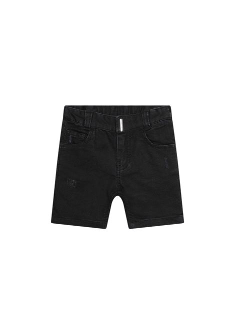 Shorts In Denim Nero Con Logo GIVENCHY KIDS | H04159Z11
