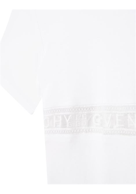 White T-Shirt With GIVENCHY Stripe GIVENCHY KIDS | H1529710P