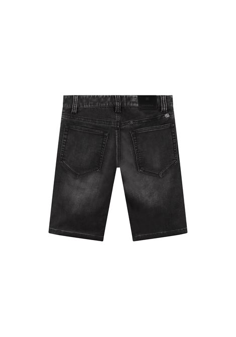 Black Denim Shorts With Logo GIVENCHY KIDS | H24215Z11