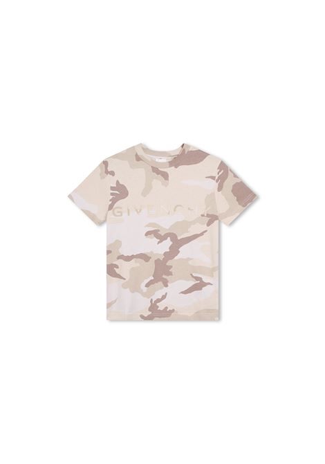 T-Shirt Camouflage Beige Con Logo GIVENCHY 4G GIVENCHY KIDS | H25409Z40