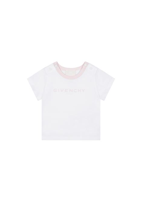 T-Shirt and Shorts Set In White and Pink GIVENCHY KIDS | H9816644Z