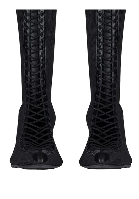 Black Show Boots In Knit and Leather GIVENCHY | BE702SE1QC001