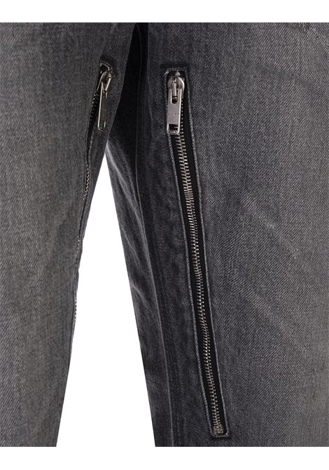 Jeans Dritti In Denim Nero Strappato GIVENCHY | BM518L5Y4H001