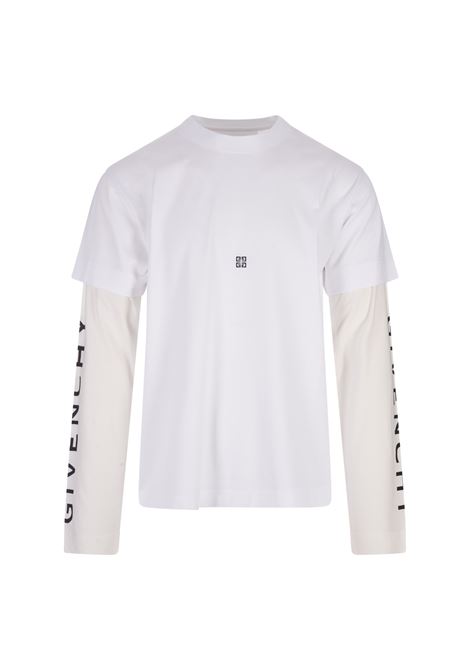 White GIVENCHY T-Shirt With Overlay Effect GIVENCHY | BM71G53Y9U110