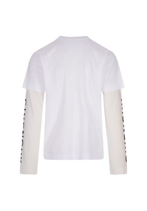White GIVENCHY T-Shirt With Overlay Effect GIVENCHY | BM71G53Y9U110