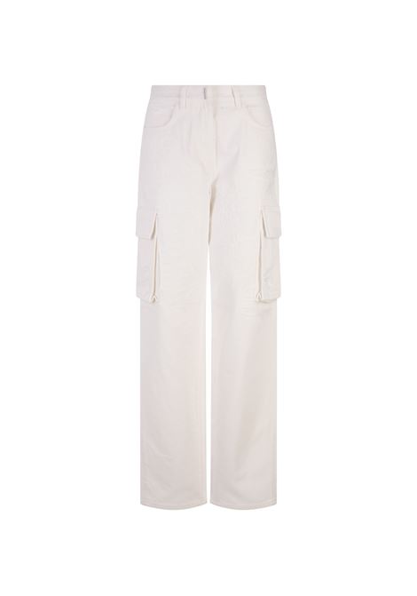 White Denim Cargo Trousers GIVENCHY | BW50ZP5Y5M100