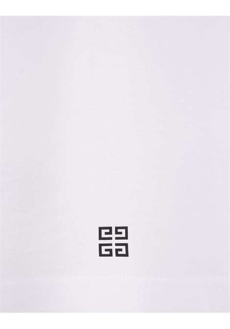 White Oversize T-Shirt With Rhinestone Logo GIVENCHY | BW707Z3YD2100