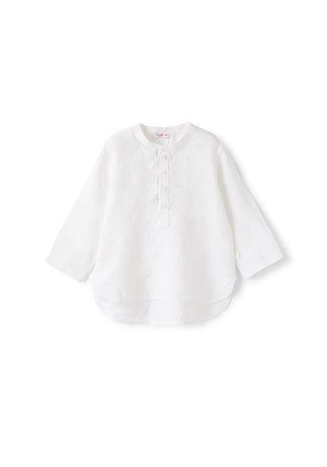 Camicia Coreana In Lino Bianco IL GUFO | P23CL017L6006010