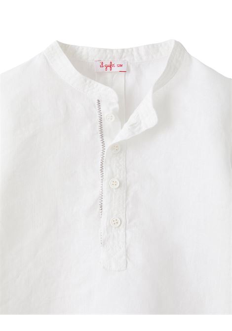 Camicia Coreana In Lino Bianco IL GUFO | P23CL017L6006010