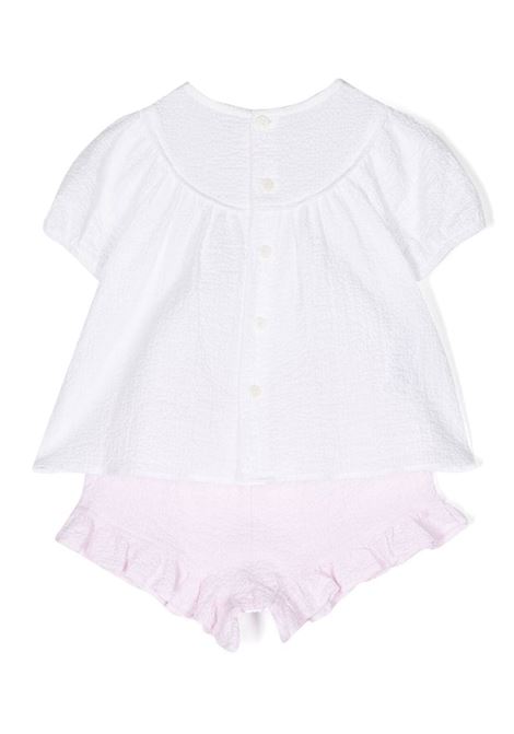 Pink and White Embossed Cotton Set IL GUFO | P23DP422C00530131