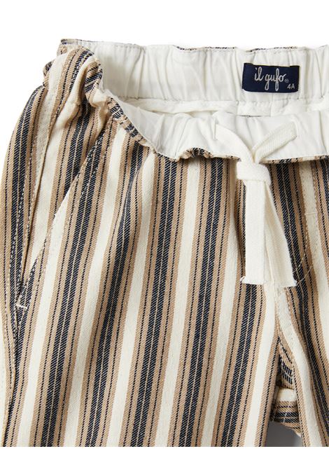 Beige Striped Cotton Bermuda Shorts IL GUFO | P23PB172C1074134