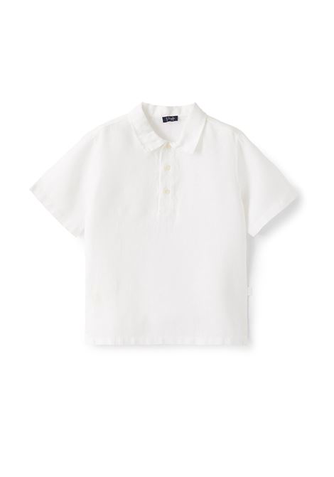 White Linen Short Sleeve Polo Shirt IL GUFO | P23PC060L6006010