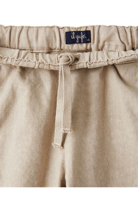 Beige Canvas Trousers With Drawstring IL GUFO | P23PL404C6032134