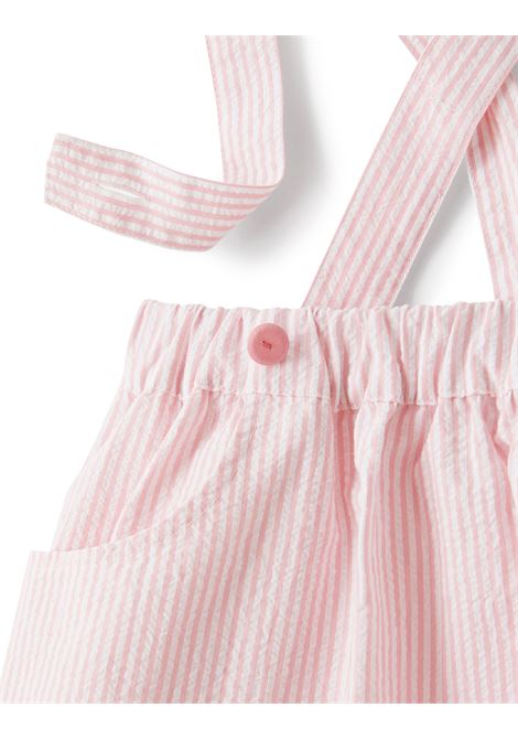Pink and White Striped Seersucker Dungarees IL GUFO | P23ST092C1078325