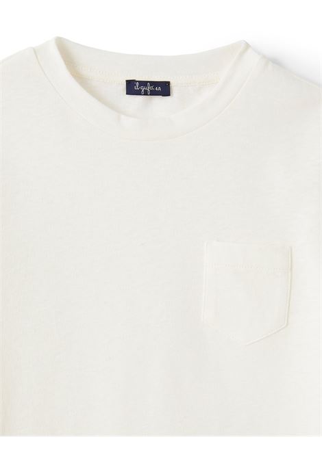 T-Shirt Bianco Latte In Lino e Cotone IL GUFO | P23TS275M0105100