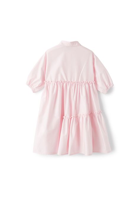 Pearl Pink Cotton Satin Dress With Ruffles IL GUFO | P23VM700C0046310