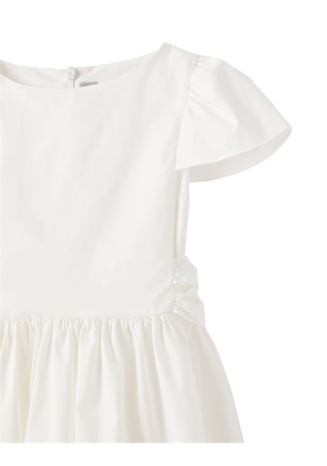 White Cotton Satin Dress With Bow IL GUFO | P23VM713C0046010