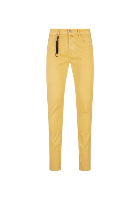 Yellow Linen Slim Fit Trousers INCOTEX BLUE DIVISION | BDPS0002-02342200