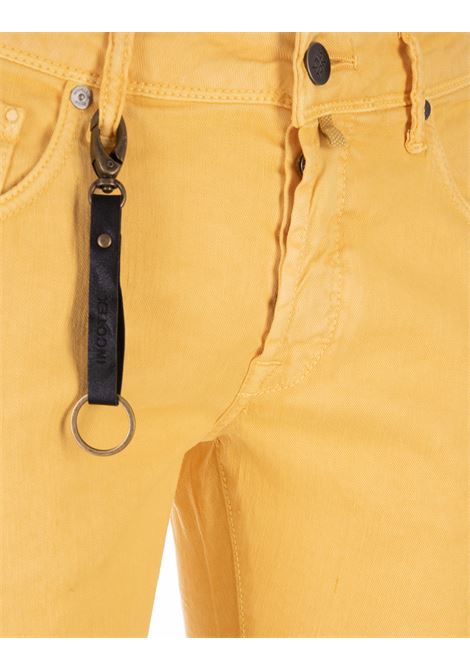 Pantalone Slim Fit In Misto Lino Giallo INCOTEX BLUE DIVISION | BDPS0002-02342200