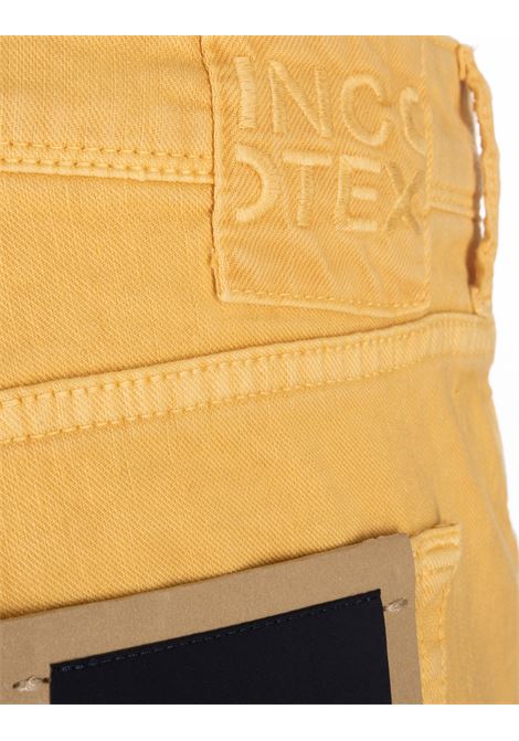 Pantalone Slim Fit In Misto Lino Giallo INCOTEX BLUE DIVISION | BDPS0002-02342200