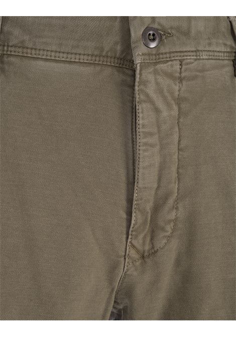 Pantalone Slim Fit In Canvas Di Cotone Verde Oliva INCOTEX SLACKS | 1SA100-90822743
