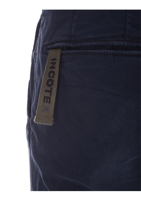 Pantalone Slim Fit In Canvas Di Cotone Blu Notte INCOTEX SLACKS | 1SA100-90822827