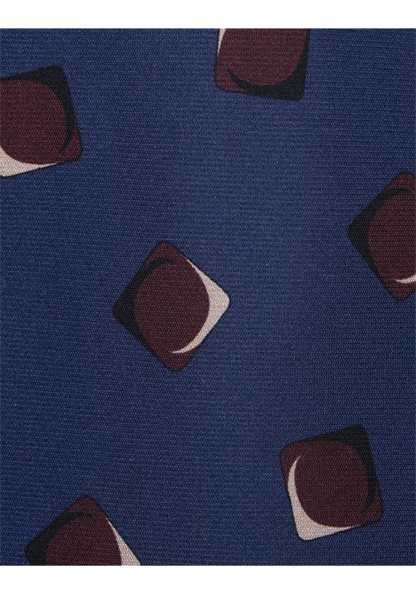 Night Blue Silk Tie With Squares Pattern KITON | UCRVKRC05H1602
