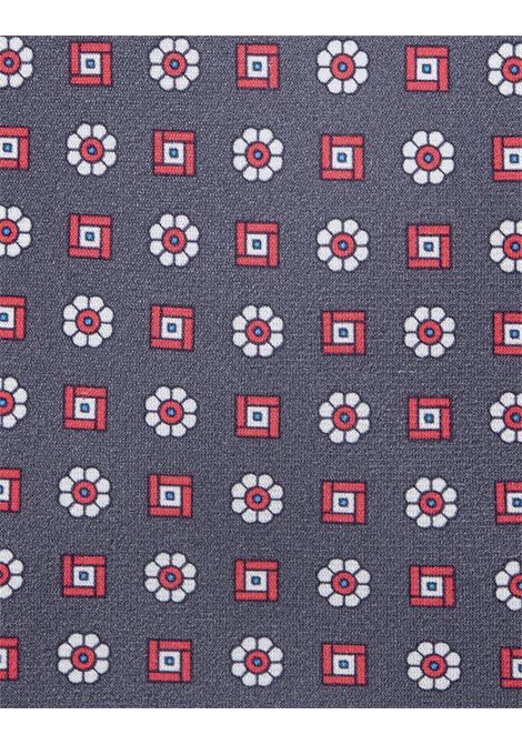 Grey Silk Tie With Micro Floral Pattern KITON | UCRVKRC05H8609