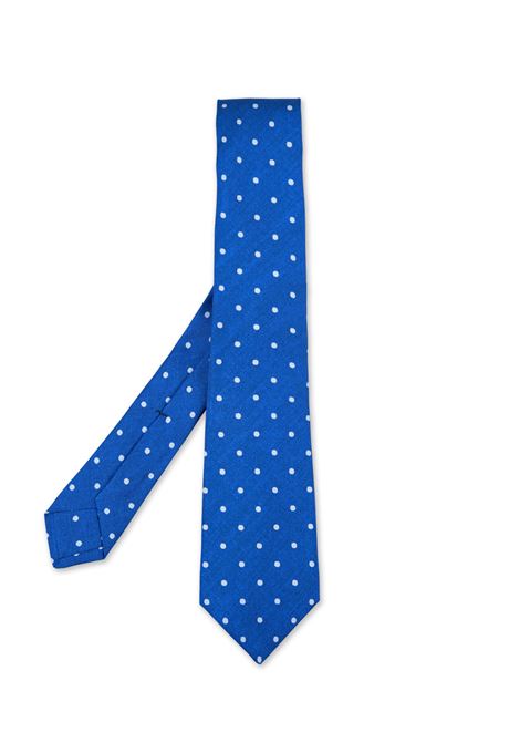Cravatta In Seta Blu Royal a Pois KITON | UCRVKRC05H8901