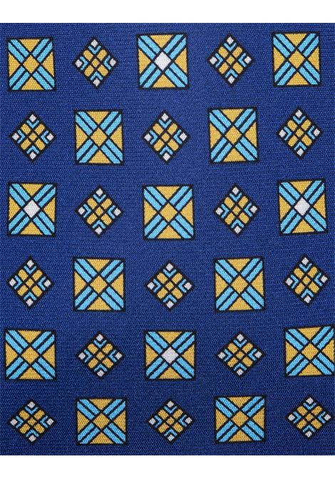 Blue Tie With Geometric Pattern KITON | UCRVKRC05H9001
