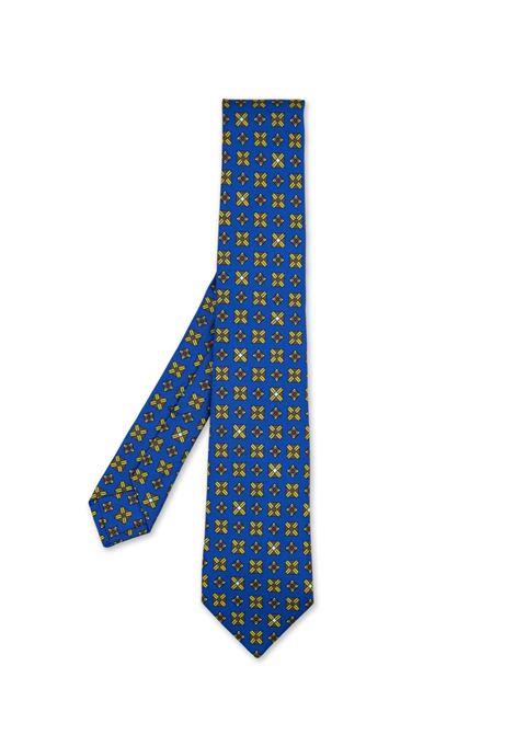 Royal Blue Tie With Geometric Pattern KITON | UCRVKRC05H9007