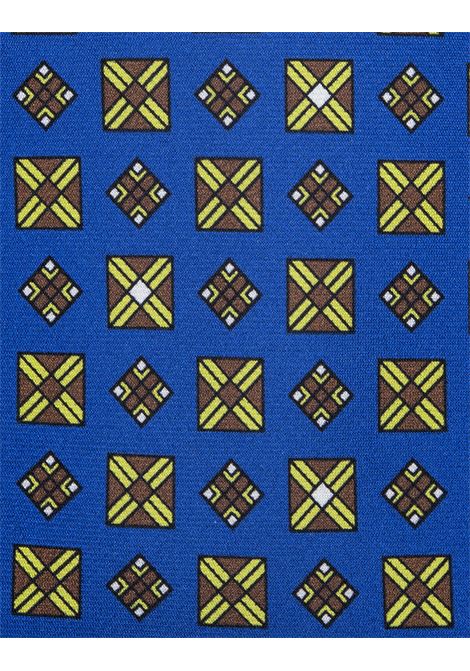 Cravatta Blu Royal Con Pattern Geometrico KITON | UCRVKRC05H9007