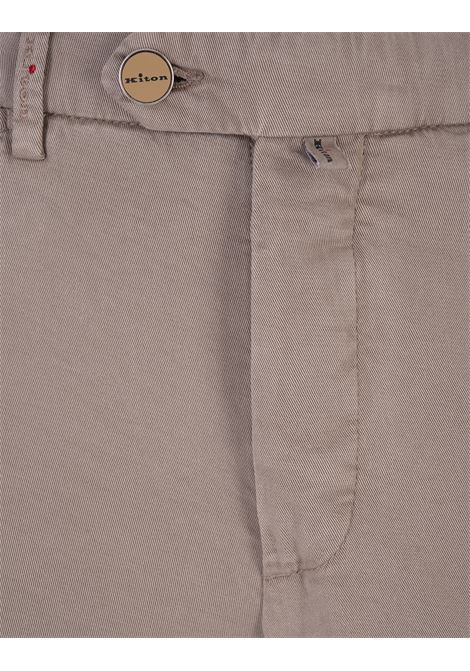 Pantalone Slim Fit In Cotone Tortora KITON | UFPP79J0736B05