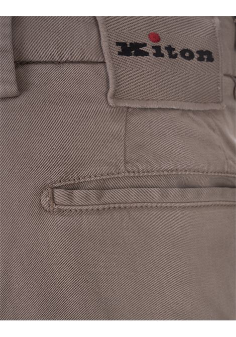Pantalone Slim Fit In Cotone Tortora KITON | UFPP79J0736B05