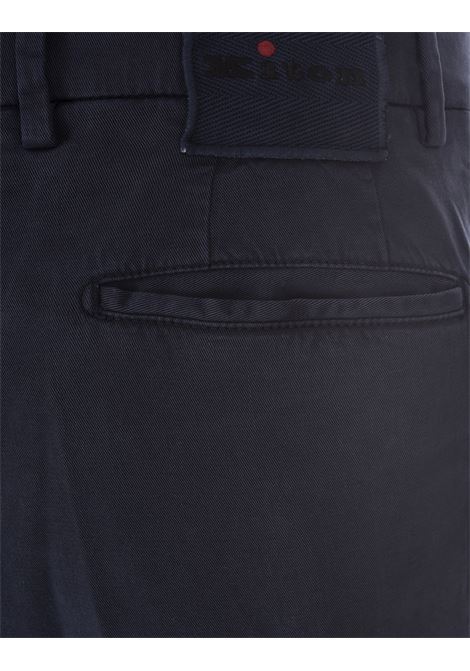 Pantalone Slim Fit In Cotone Blu Navy KITON | UFPP79J0736B09