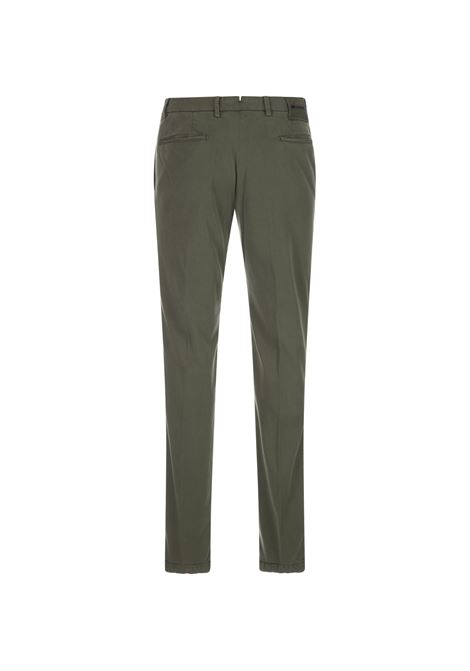 Pantalone Slim Fit In Cotone Verde Muschio KITON | UFPP79J0736B11